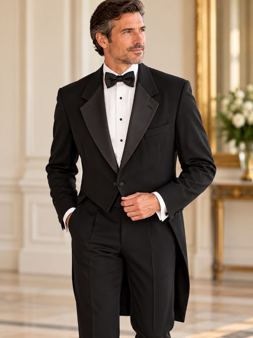 Raffinati Lord West Men’s Tailcoat Tuxedo Jacket 38R Black Formal Wedding USA
